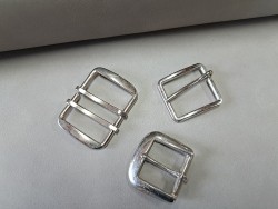 LOT de 3 boucles de ceinture - L - Nickelé - 25mm / 40mm