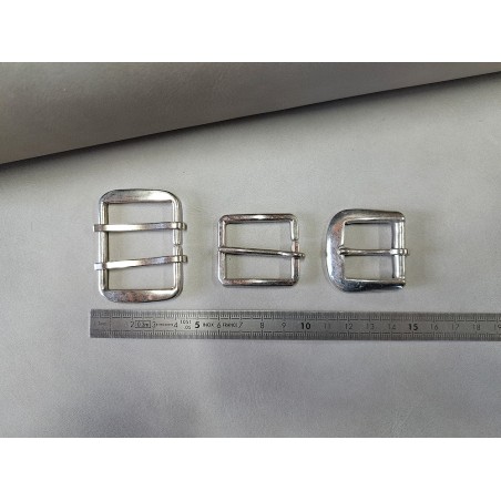 LOT de 3 boucles de ceinture - L - Nickelé - 25mm / 40mm