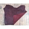 Demi peau de veau velours - fantaisie - bordeaux- Cuir en Stock