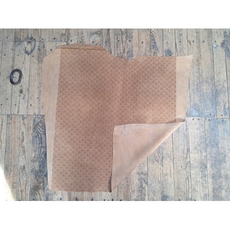 Demi peau de veau velours - fantaisie - BRUN CLAIR - cuir en stock