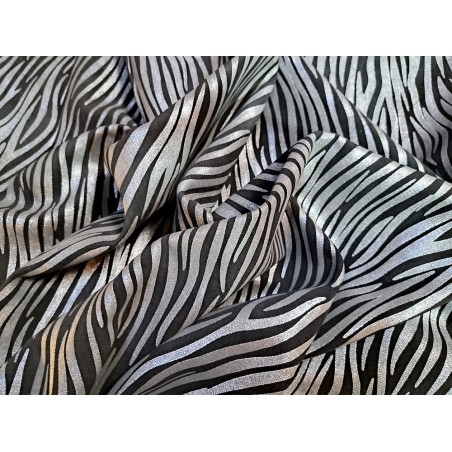Peau de veau velours noir - zèbre - maroquinerie - cuirenstock