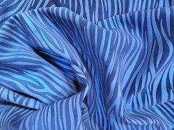 Peau de veau velours bleu - zèbre - maroquinerie - cuirenstock