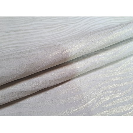 Peau de veau velours blanc/or - zèbre - maroquinerie - Cuir en stock