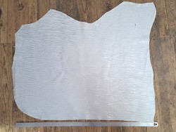Peau de veau velours blanc/argent - zèbre - maroquinerie - cuir en stock