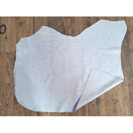 Peau de veau velours blanc/argent - zèbre - maroquinerie - cuirenstock