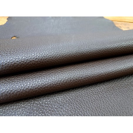 Peau de cuir de cerf - finition grainé brun - Cuir en Stock