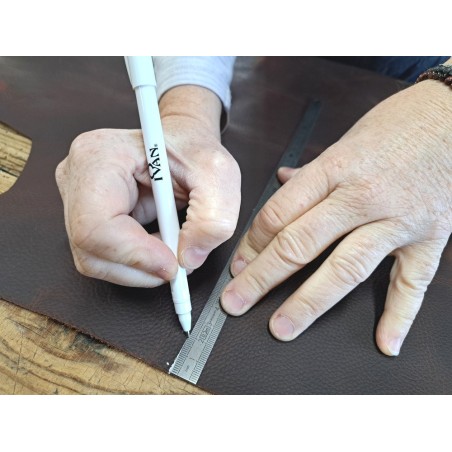 Stylo de marquage argent pour cuir – IVAN - Cuir en Stock