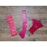 Lot de 3 morceaux de cuir de crocodile - Rose - Cuir en Stock