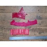 Lot de 3 morceaux de cuir de crocodile - Rose - Cuir en Stock