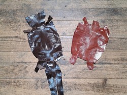 Lot de 2 peaux de cuir de lézard - C - Acajou/Marron