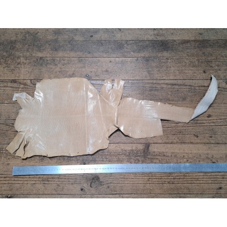 Lot de 2 peaux de cuir de lézard - E - Beige/Kaki