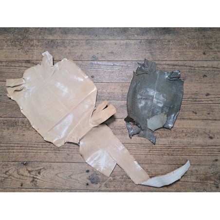 Lot de 2 peaux de cuir de lézard - E - Beige/Kaki