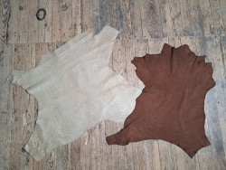 Lot de 2 peaux - Cuir d'agneau et de chèvre - A - Cuir en Stock