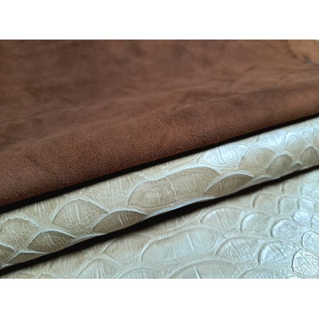 Lot de 2 peaux - Cuir d'agneau et de chèvre - A - Cuir en Stock