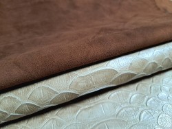 Lot de 2 peaux - Cuir d'agneau et de chèvre - A - Cuir en Stock