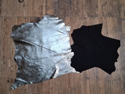 Lot de 2 peaux uniques - Cuir de chèvre et d'agneau - H