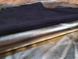 Lot de 2 peaux uniques - Cuir de chèvre et d'agneau - H