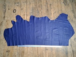 Grand morceau de cuir de veau lisse - Bleu -A- Cuirenstock