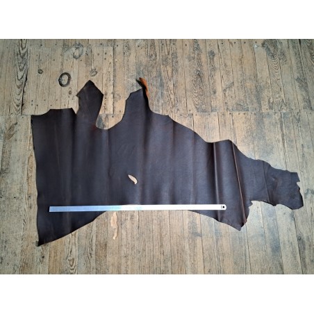 Demi-peau de cuir gras pullup - Marron - C - Cuir en Stock