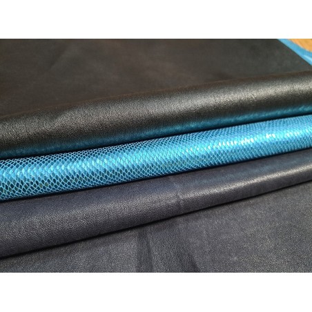 Lot de 3 peaux de cuir stretch - Cuir en Stock