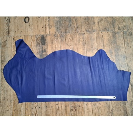 demi peau de cuir de veau lisse bleu nuit - Cuirenstock