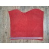 Peau de veau velours grain façon crocodile - rouge - maroquinerie - Cuir en stock