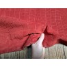 Peau de veau velours grain façon crocodile - rouge - maroquinerie - Cuir en Stock