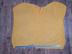 Peau de veau velours grain façon crocodile - jaune - maroquinerie - Cuir en stock