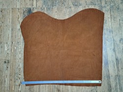Peau de veau velours grain façon crocodile - brun - maroquinerie - Cuir en stock