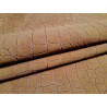 Peau de veau velours grain façon crocodile - caramel - maroquinerie - cuirentock