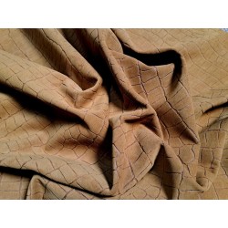 Peau de veau velours grain façon crocodile - caramel - maroquinerie - Cuir en Stock