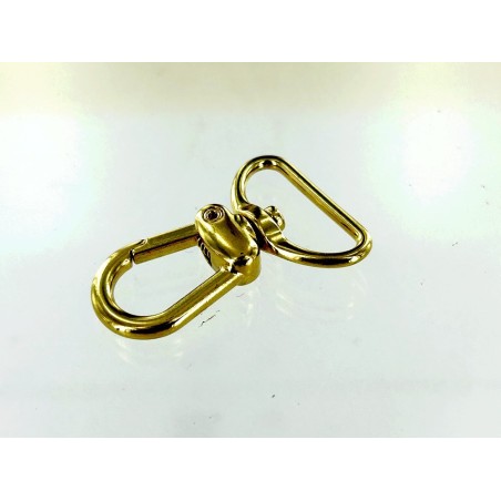 Mousqueton pivotant en arc 25mm doré - maroquinerie - porte-clés - départ de anse de sac - Cuir en Stock