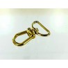 Mousqueton pivotant en arc 25mm doré - maroquinerie - porte-clés - départ de anse de sac - Cuir en Stock