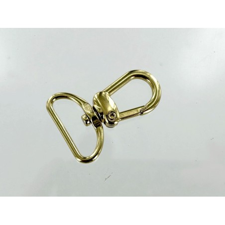 Mousqueton pivotant en arc 25mm doré - maroquinerie - porte-clés - départ de anse de sac - Cuir en Stock