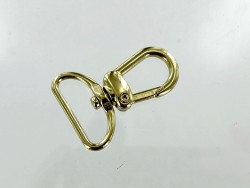 Mousqueton pivotant en arc 25mm doré - maroquinerie - porte-clés - départ de anse de sac - Cuir en Stock