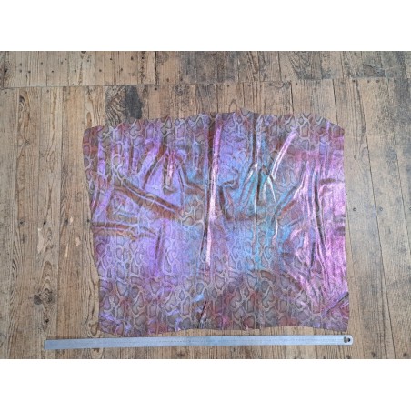 peau de veau - serpent - paillette rose - maroquinerie - Cuir en stock