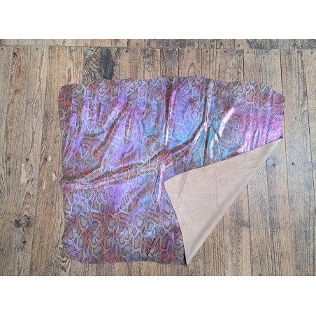 peau de veau - serpent - paillette rose - maroquinerie - Cuirenstock