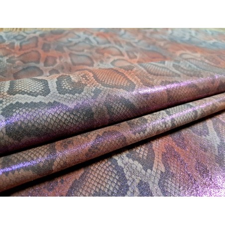 peau de veau - serpent - paillette rose - maroquinerie - Cuir en Stock