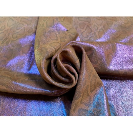 peau de veau - serpent - paillettes roses - maroquinerie - Cuir en Stock