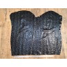 peau de veau - serpent - noir métallisé - maroquinerie - Cuir en stock