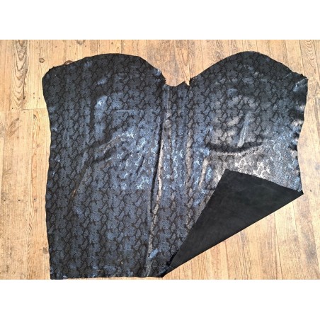 peau de veau - serpent - noir métallisé - maroquinerie - Cuirenstock
