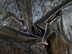 peau de veau - serpent - noir métallisé - maroquinerie - Cuir en Stock