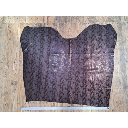veau velours - serpent marron - métallisé - maroquinerie - Cuir en stock