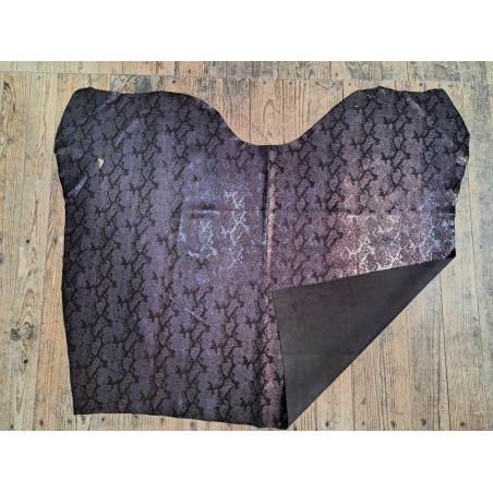 veau velours - serpent marron - métallisé - maroquinerie - Cuirenstock