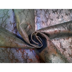 veau velours - serpent marron - métallisé - maroquinerie - Cuir en Stock