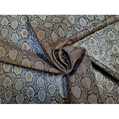 veau velours - lézard marron - métallisé - maroquinerie - Cuir en Stock