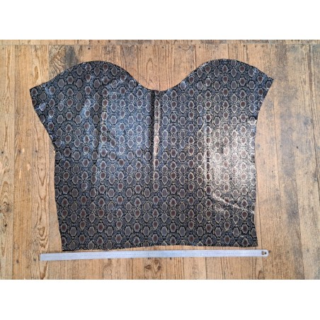 veau velours - lézard noir - doré - maroquinerie - Cuir en stock
