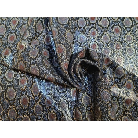 veau velours - lézard noir - doré - maroquinerie - Cuir en Stock