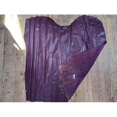 veau velours - lézard - prune - maroquinerie - Cuirenstock