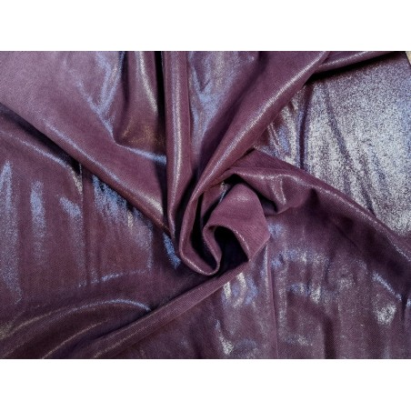 veau velours - lézard - prune - maroquinerie - Cuir en Stock